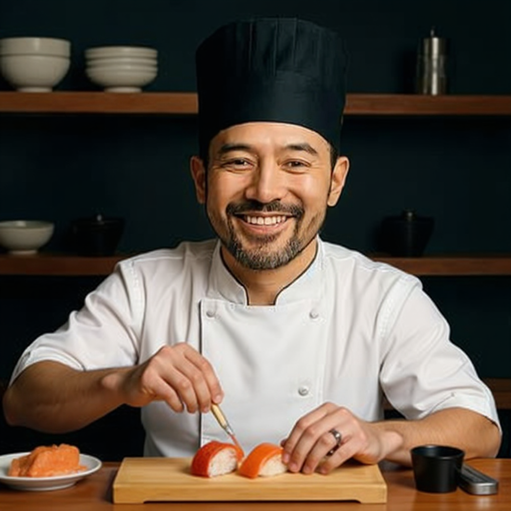 Chef preparando pratos